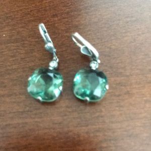 Green crystal earrings